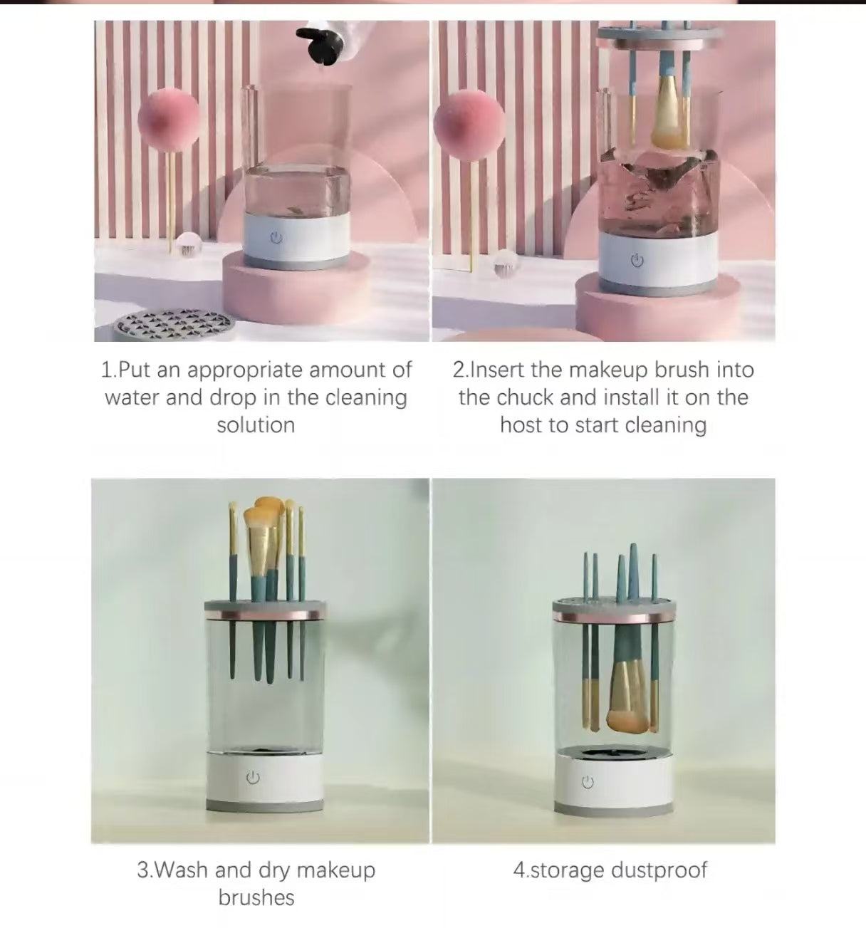 Electric Portable Makeup Brush Cleaner