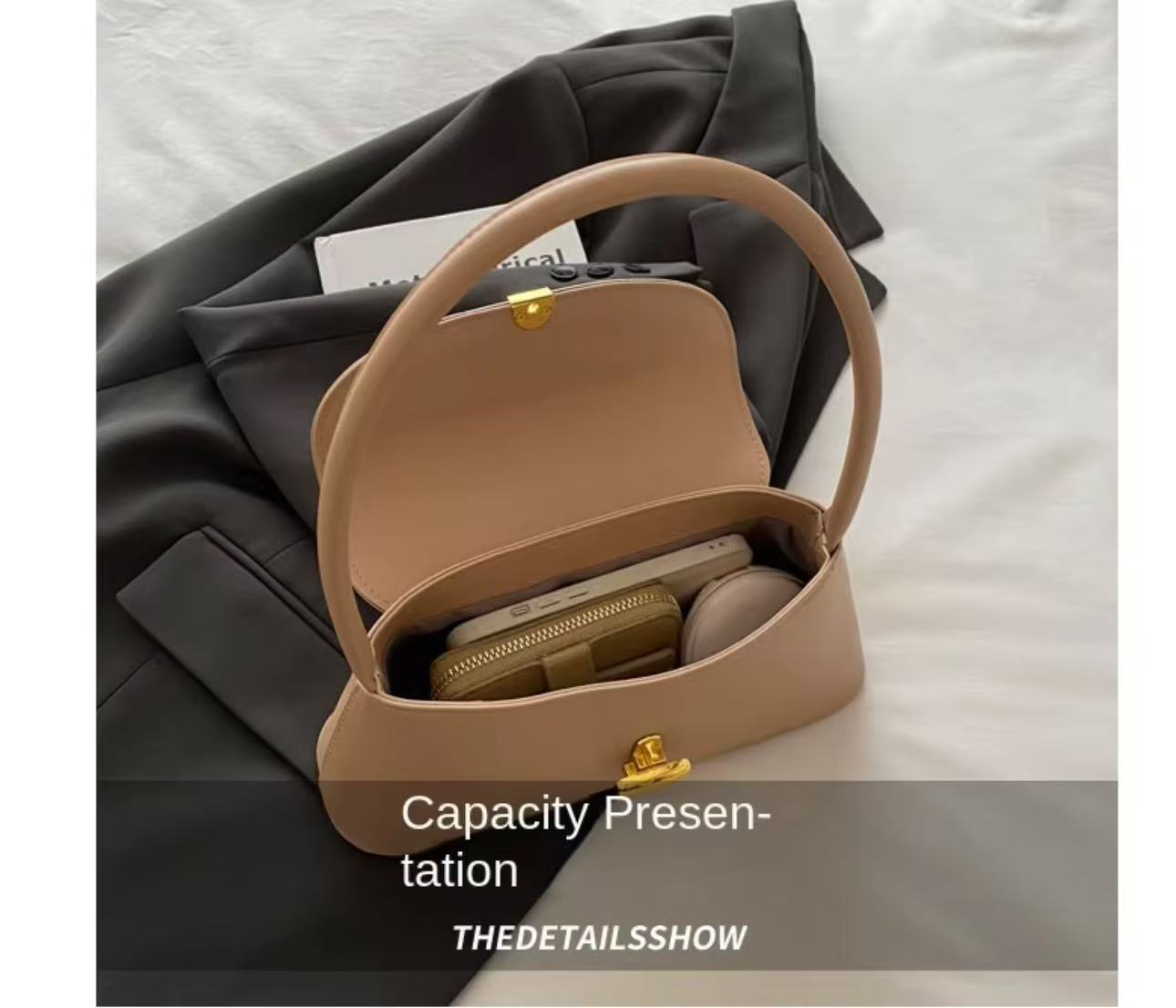 Women's PU Leather Underarm Bag Lightweight Casual Shoulder Purse