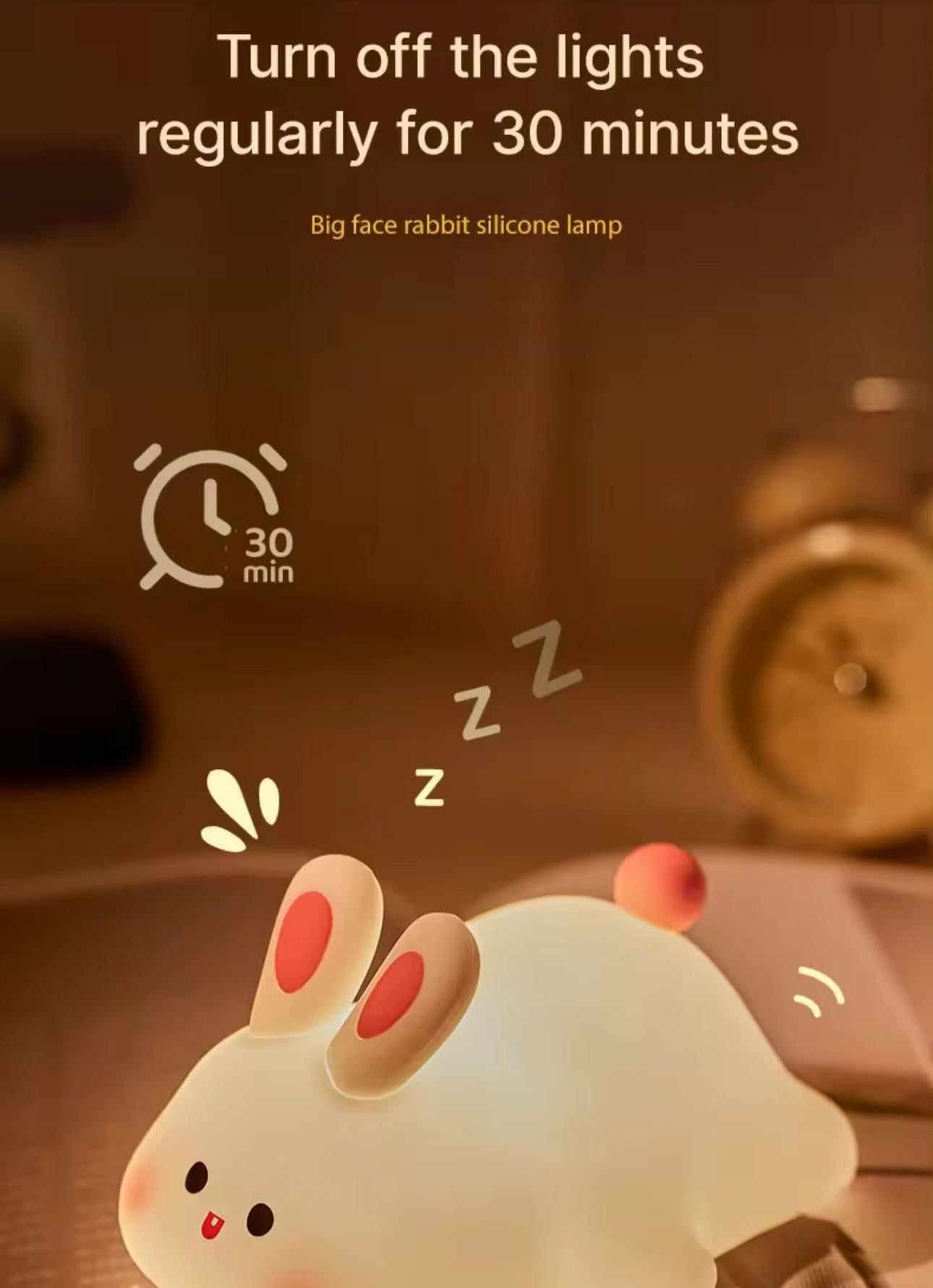 Cute Bunny Silicone Color Changing Night Light