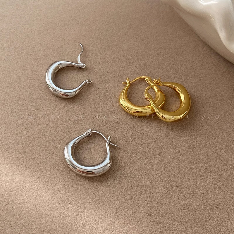 Sterling Plain Hoop Earrings