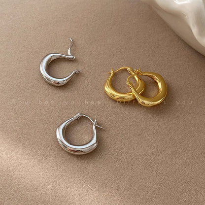 Sterling Plain Hoop Earrings
