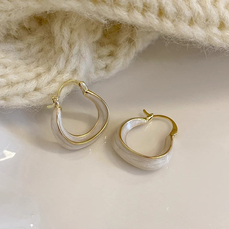 Enamel Hoop Earrings