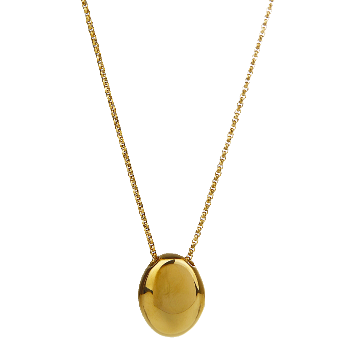 Titanium Steel Oval Pendant Necklace