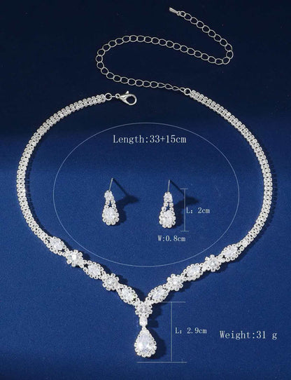 Waterdrop Tassel Necklace and Earrings