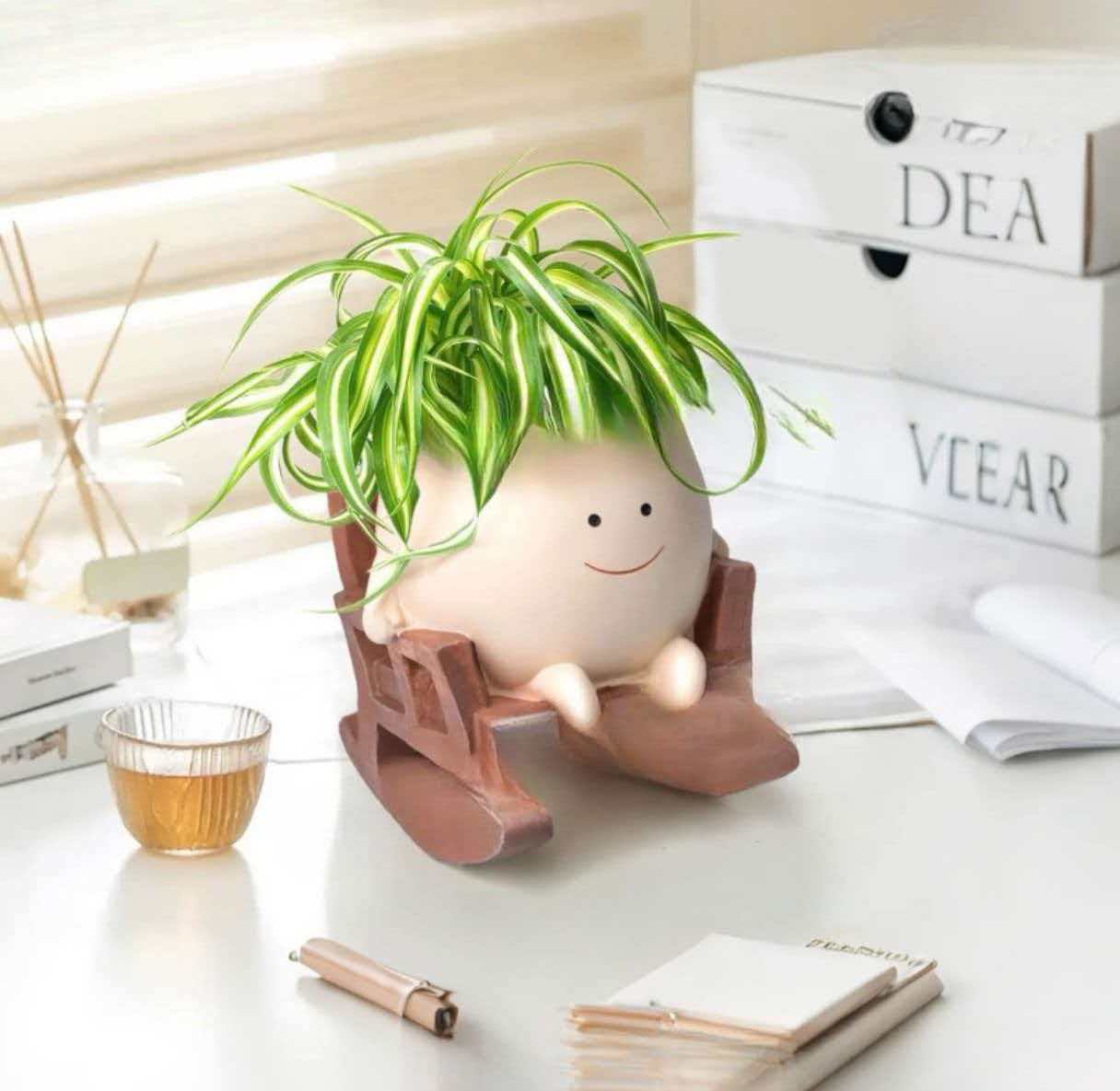 Rocking Smiley Face Planter