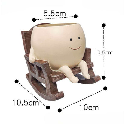 Rocking Smiley Face Planter