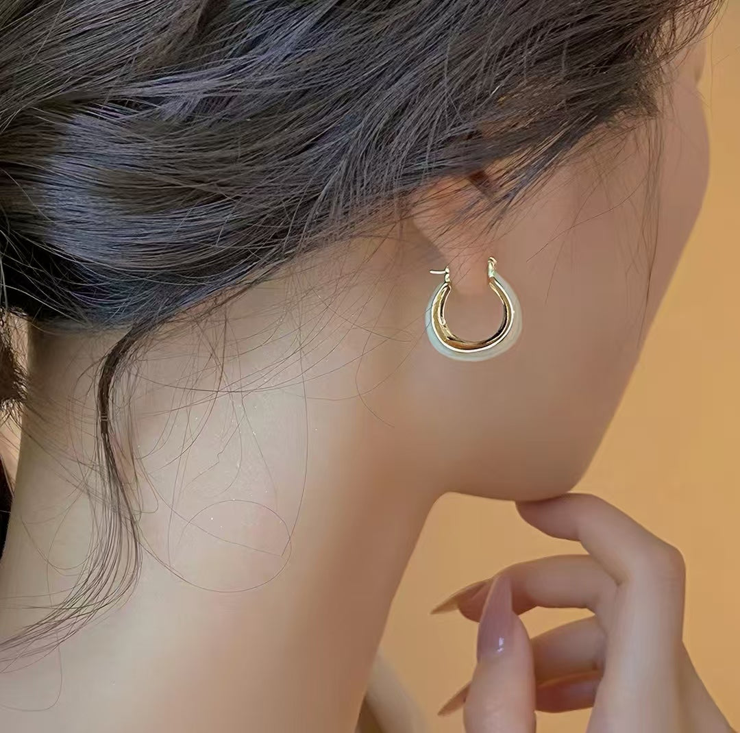 Enamel Hoop Earrings