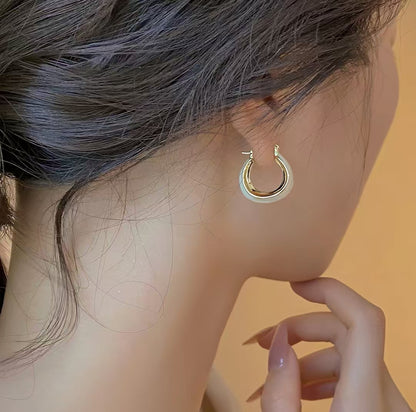 Enamel Hoop Earrings