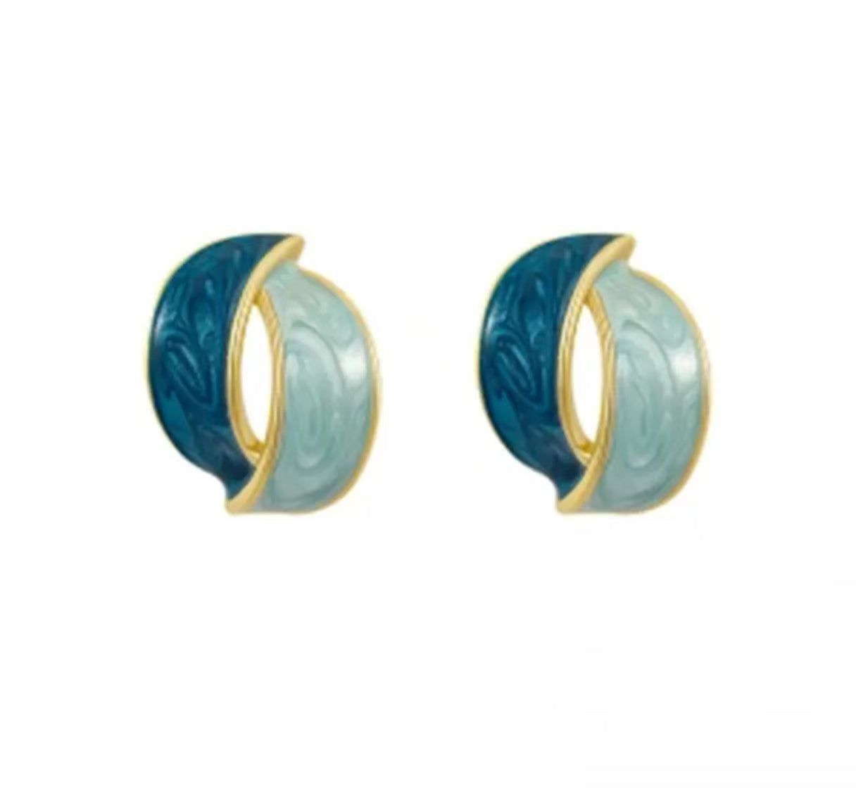 French Retro Blue Stud Earrings
