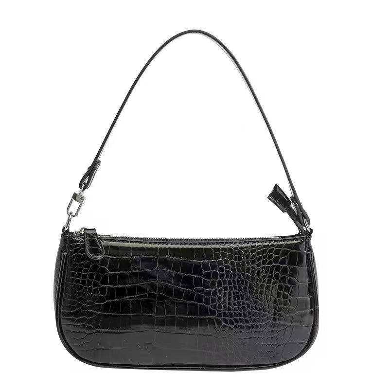 Classic PU Leather Small Shoulder Bag Zipper Clutch Purse