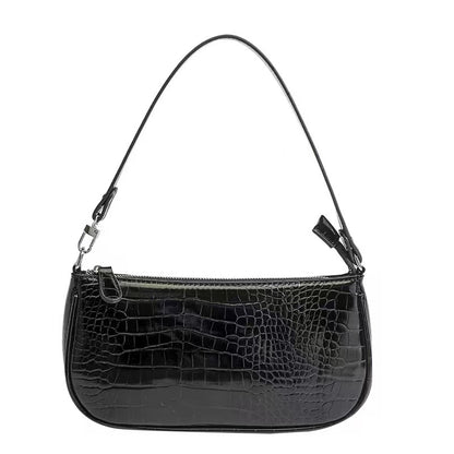 Classic PU Leather Small Shoulder Bag Zipper Clutch Purse
