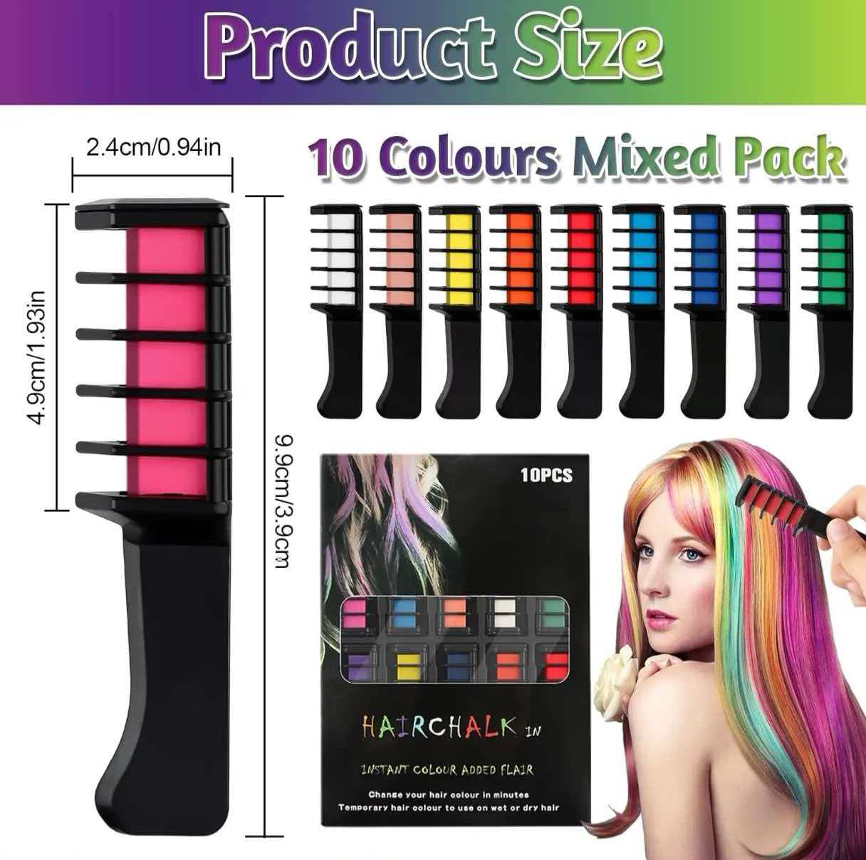 10-Color Hair Dye Comb