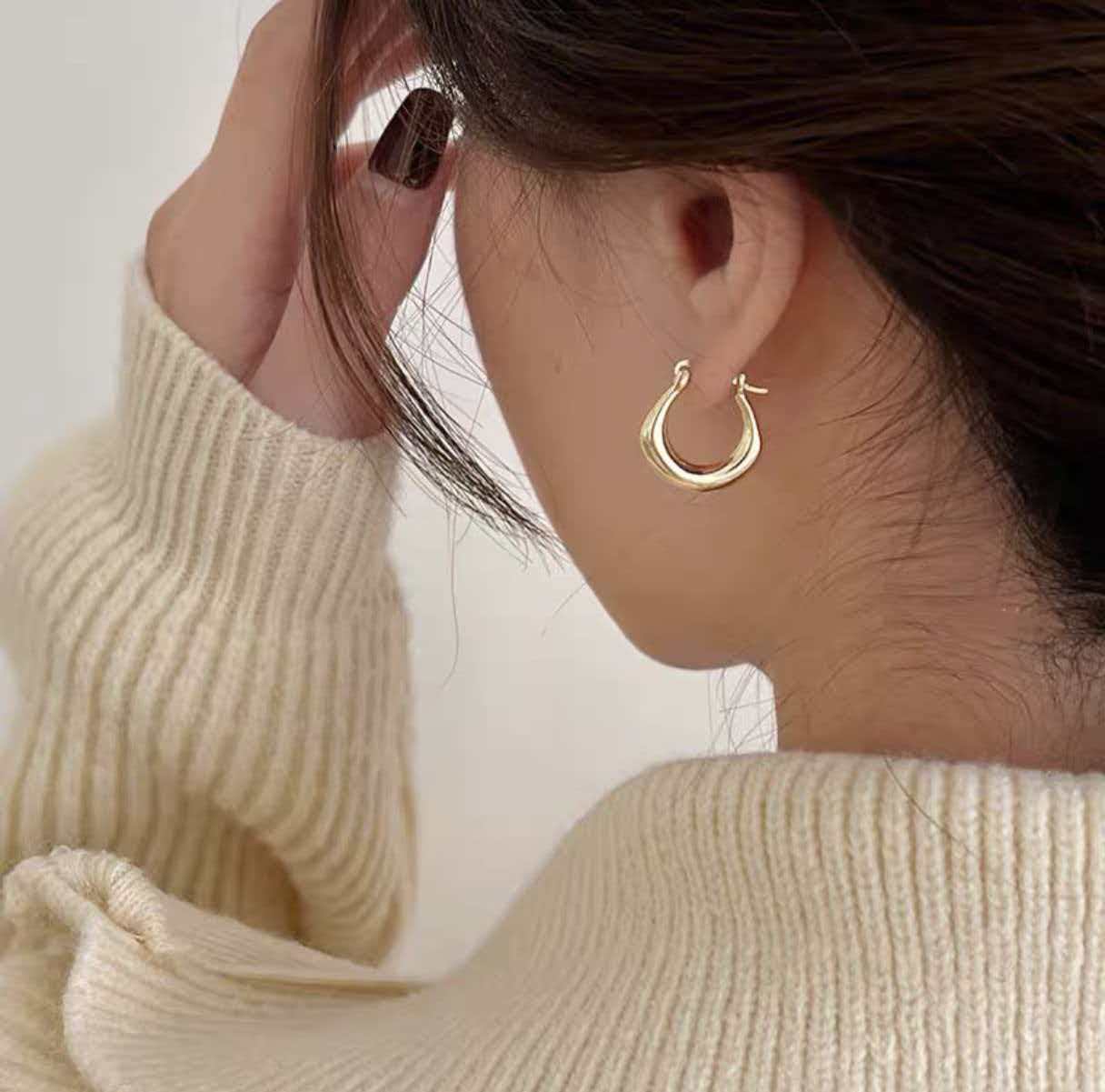 Sterling Plain Hoop Earrings