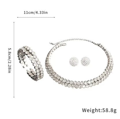 Three-piece Set of Necklace, Earrings and Bracelet