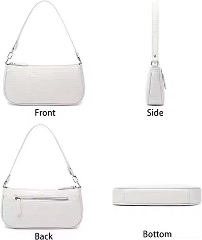 Classic PU Leather Small Shoulder Bag Zipper Clutch Purse