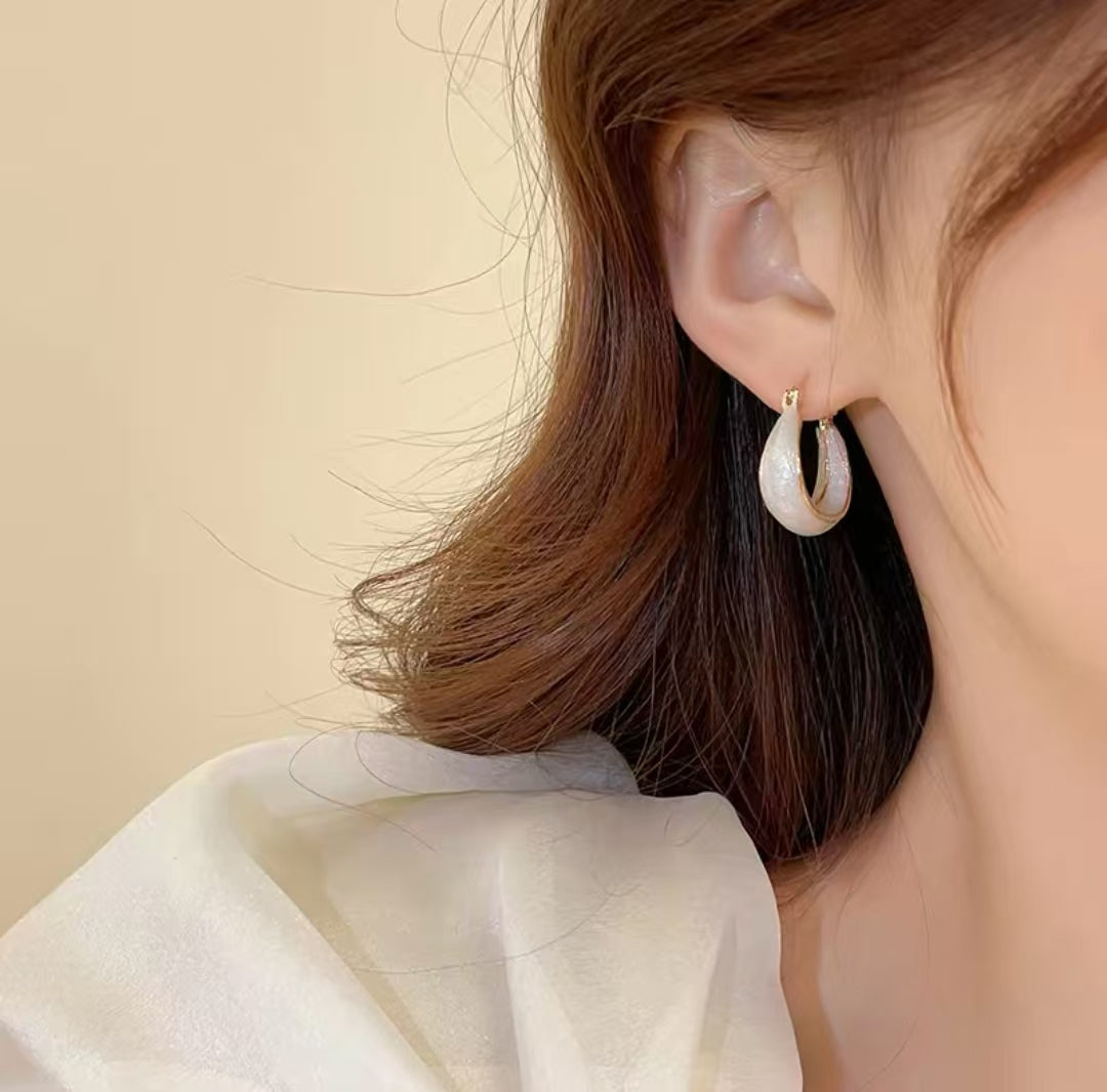 Enamel Hoop Earrings