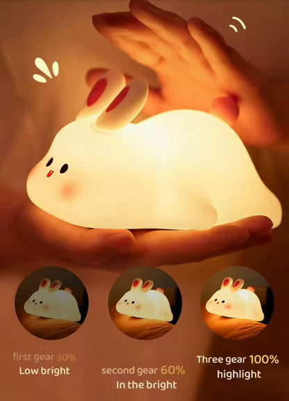 Cute Bunny Silicone Color Changing Night Light