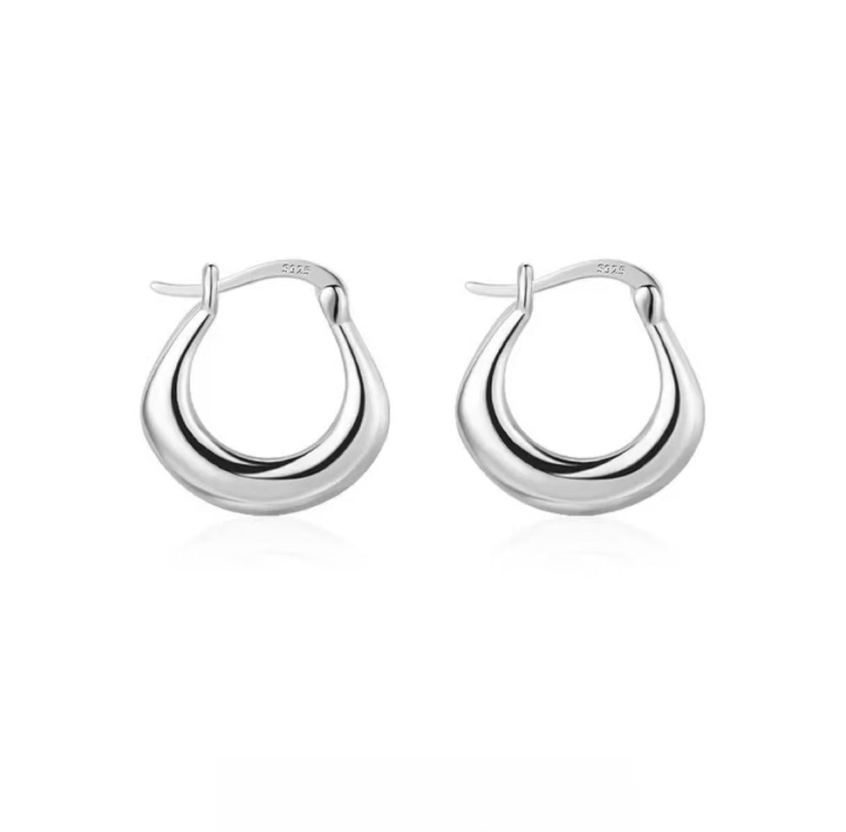Sterling Plain Hoop Earrings
