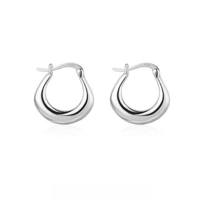 Sterling Plain Hoop Earrings