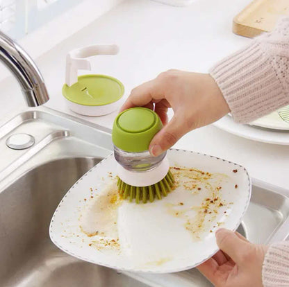 Soap-dispensing Lazy Dish Brush