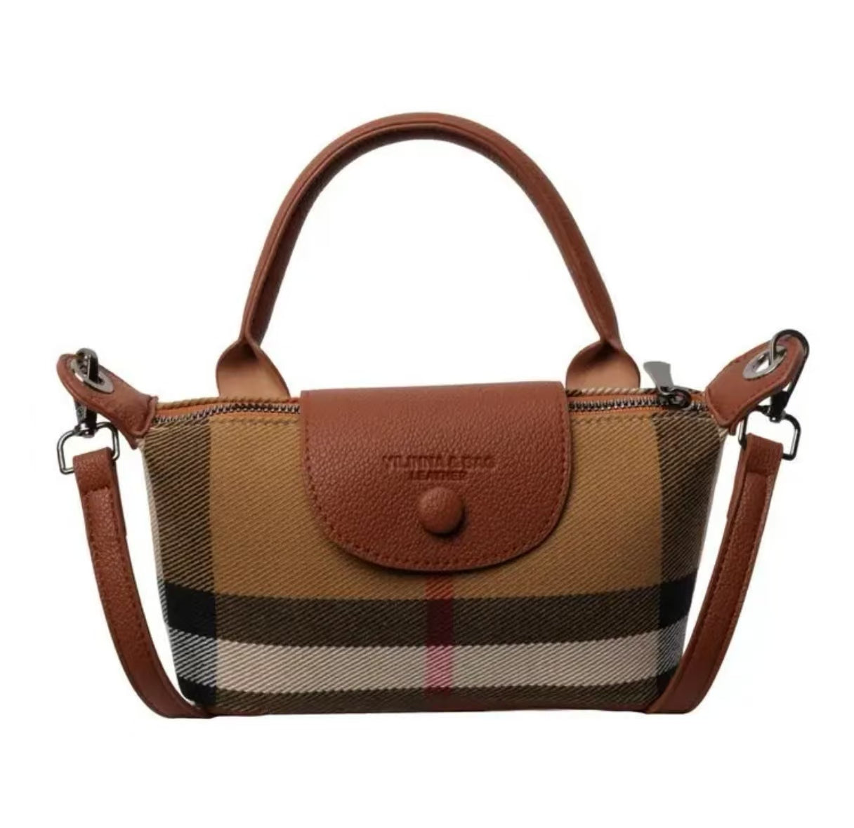 Plaid Canvas Bag Handheld Shoulder