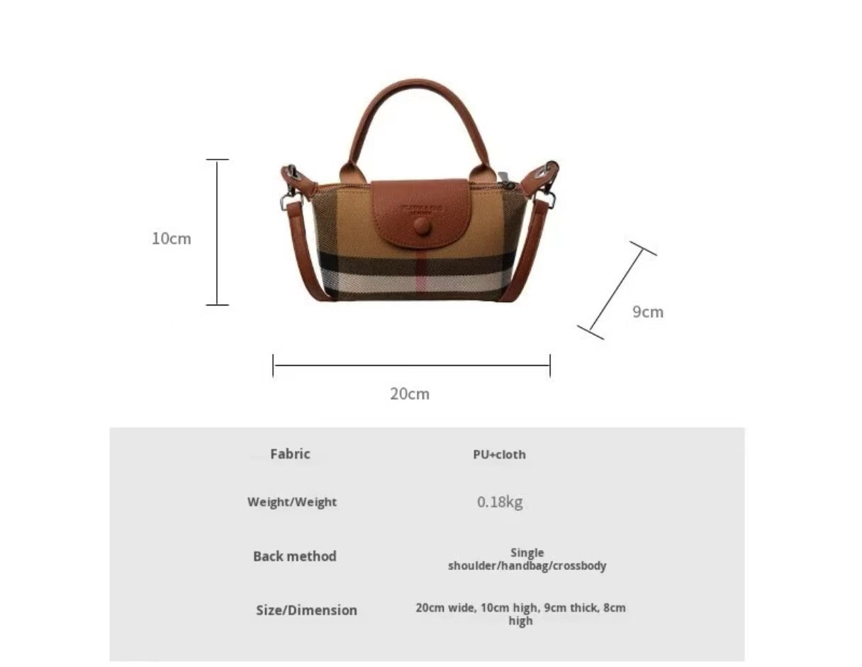 Plaid Canvas Bag Handheld Shoulder