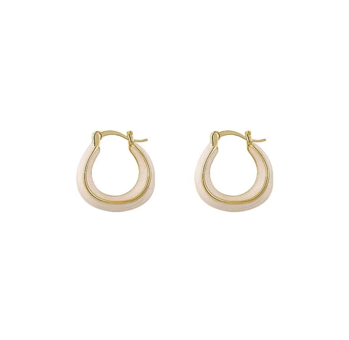 Enamel Hoop Earrings