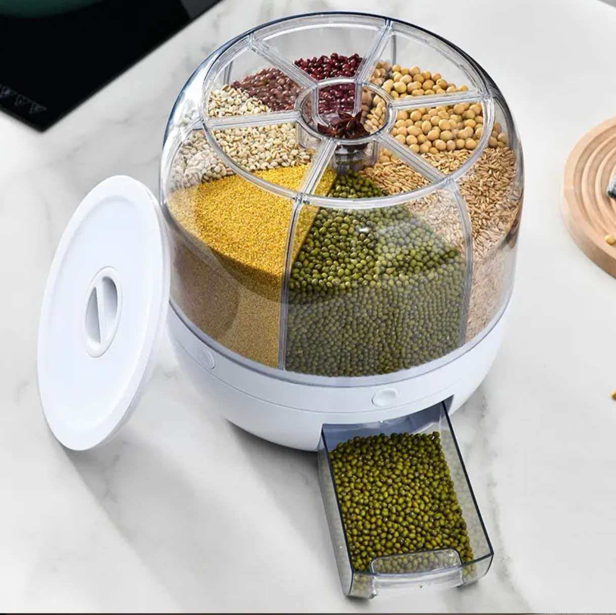 Divided Rotating Rice Bucket