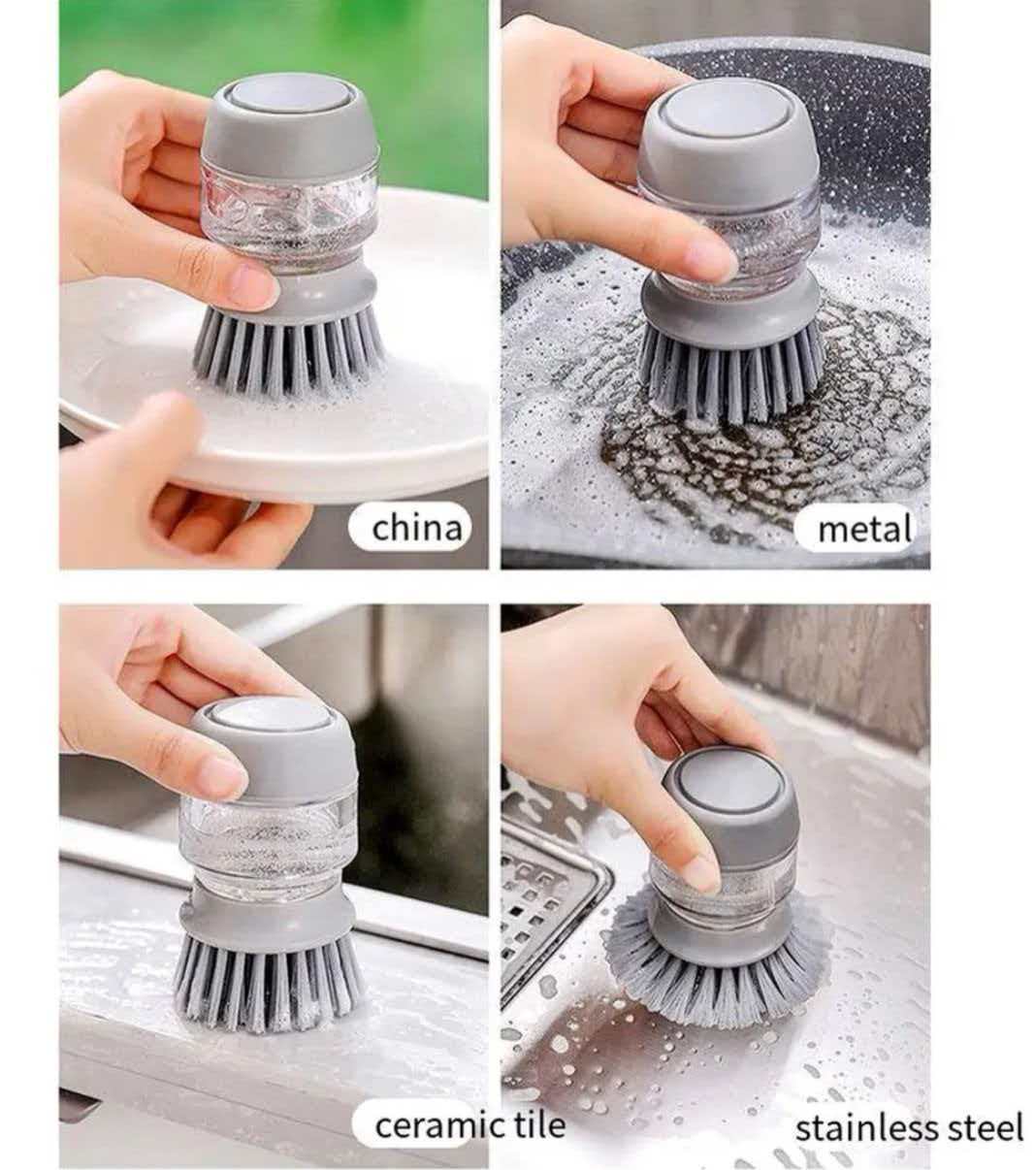 Soap-dispensing Lazy Dish Brush
