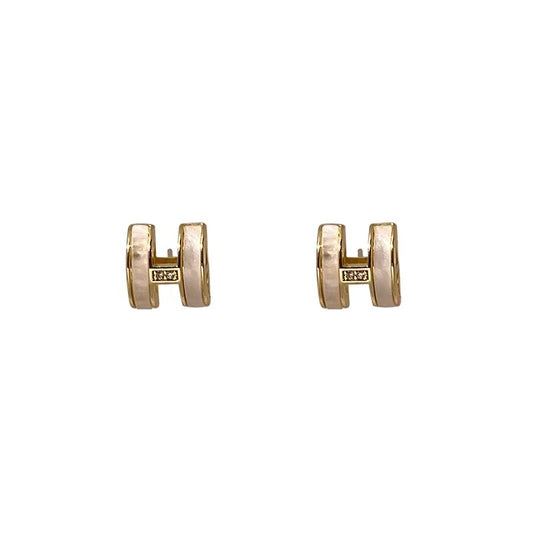 Zircon Shell H Earrings