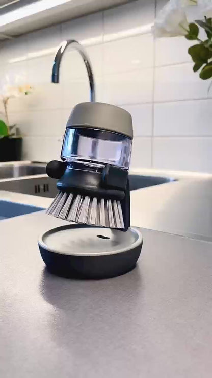 Soap-dispensing Lazy Dish Brush