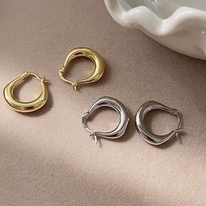 Sterling Plain Hoop Earrings