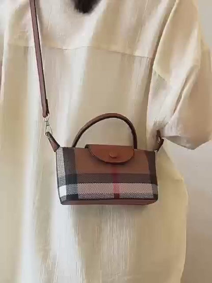 Plaid Canvas Bag Handheld Shoulder