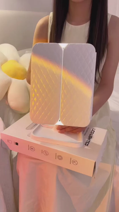 LED Tri-Fold Desktop Makeup Mirror